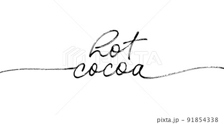 Hot cocoa hand lettering phrase isolated on white. 91854338