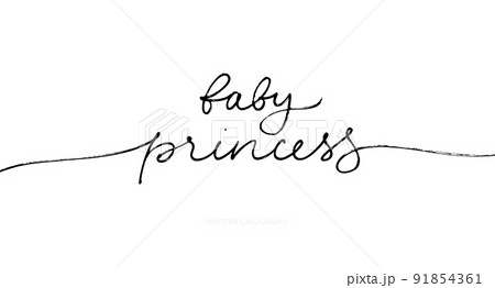 Baby princess line lettering isolated on white. 91854361