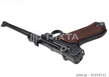 World War I period german army handgun isolated 91858112