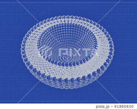 Liposome Bi-layer Structure 3D rendering blueprint Illustration 91860830