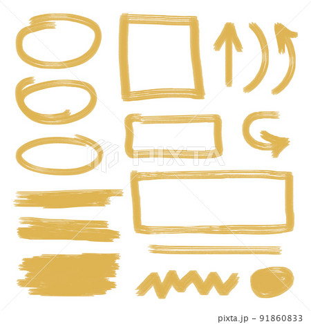 Vector highlighter elements, realistic brush strokes Vector highlighter elements, realistic brush strokes 91860833