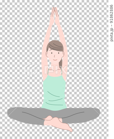 Illustration material of a woman doing yoga 91862886