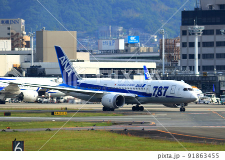 大阪国際空港 離着陸する旅客機 ボーイング787 大阪国際空港 離着陸する旅客機 ボーイング787 91863455