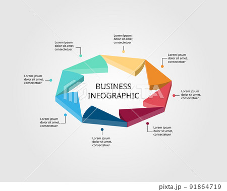 triangle chart template for infographic for presentation for 8 element 91864719