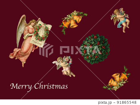 ビンテージコラージュ　クリスマスカード 91865548
