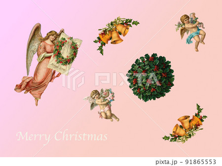 ビンテージコラージュ　クリスマスカード 91865553