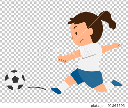 サッカーをする少女1 サッカーをする少女1 91865593