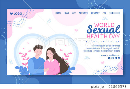 World Sexual Health Day Social Media Landing Page Template Flat Cartoon Background Vector Illustration 91866573