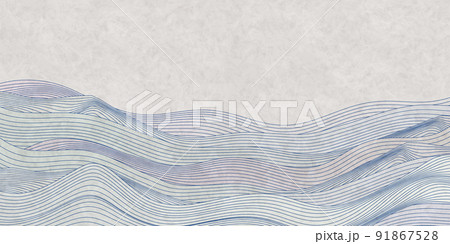 喪中　和紙　波　背景 91867528