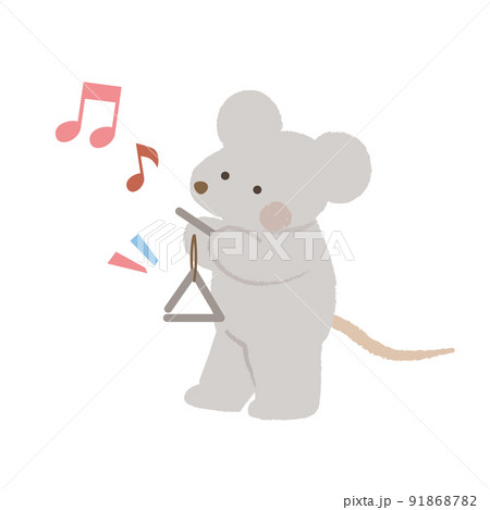 トライアングルを演奏するネズミ 91868782