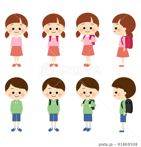 色々なポーズの小学生セット 色々なポーズの小学生セット 91869508