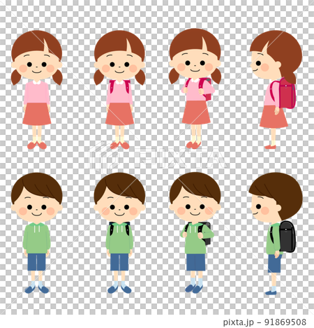 色々なポーズの小学生セット 色々なポーズの小学生セット 91869508