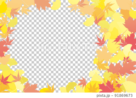 落ち葉の背景飾りのイラスト 91869673