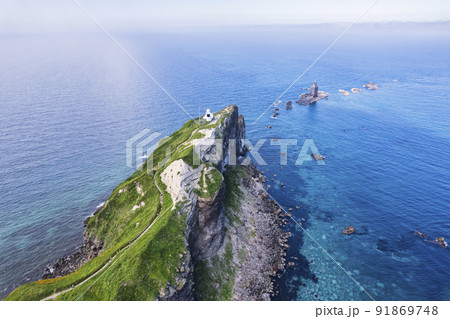 北海道 神威岬（空撮） 91869748