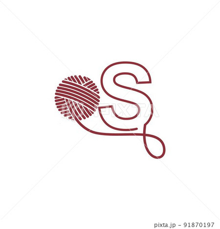 Letter S and skein of yarn icon design illustration 91870197