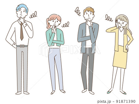 ビジネス_困り顔の男女 91871390