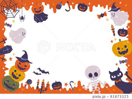 ハロウィン　カボチャとお化けの背景 91873325