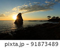神奈川県立石公園で見た夕日 91873489