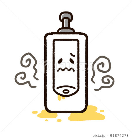 尿で汚れた小便器のキャラクター 91874273