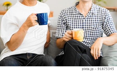 仲良く話し合う男性カップル LGBTイメージ 仲良く話し合う男性カップル LGBTイメージ 91875345