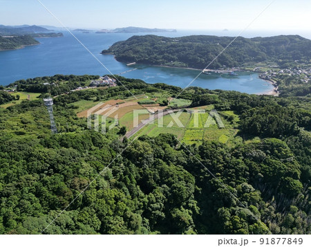 新設九十九島観光公園の上空から空撮 91877849