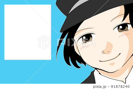 キリッとした制服姿の女性のイラスト(3) 91878240