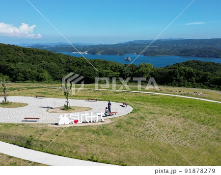 新設された九十九島観光公園からの空撮 91878279
