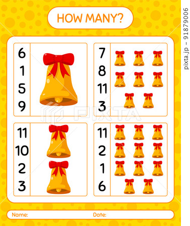 How Many Counting Game With Bell Worksheet For のイラスト素材