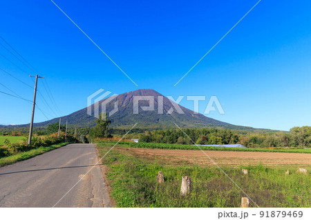 秋が訪れた羊蹄山 91879469