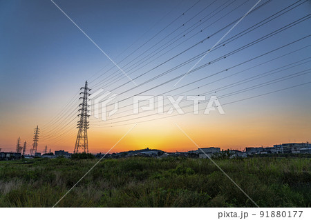 朝の小牧山城の見える景色の写真素材 [91880177] - PIXTA