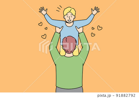 Happy father playing with small son Happy father playing with small son 91882792