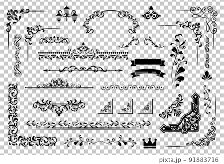 フレーム枠 飾り枠 セットのイラスト素材 [91883716] - PIXTA