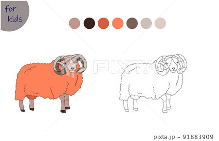 coloring book for kids farm animal ram, coloring book by colors 91883909
