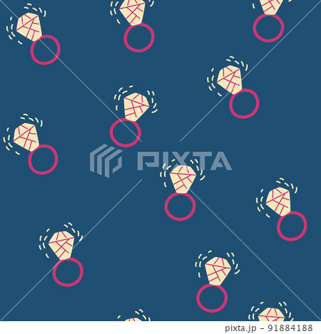 Sparkling diamond rings seamless repeat pattern. Engagement ring background. Wedding jewelry ring. Valentine's day. Vector cartoon illustration Sparkling diamond rings seamless repeat pattern. Engagement ring background. Wedding jewelry ring. Valentine's day. Vector cartoon illustration 91884188