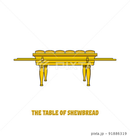 Offer bread table in the tabernacle and temple of Solomon. A ritual object in the rites of the Jewish religion. 91886319