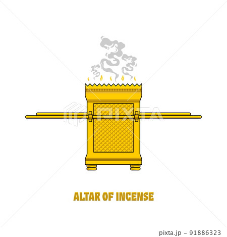 The altar of incense, installed in the tabernacle and temple of Solomon. A ritual object in the rites of the Jewish religion. The altar of incense, installed in the tabernacle and temple of Solomon. A ritual object in the rites of the Jewish religion. 91886323