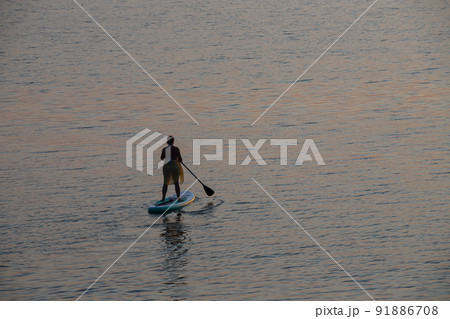 Windsurfing. Entertainment at sea, extreme sports, lifestyle during the summer holidays 91886708