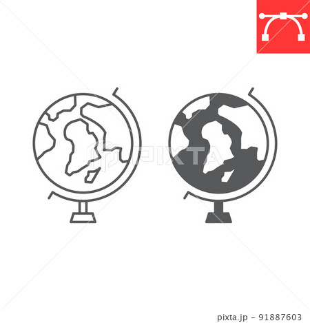 Globe stand line and glyph icon, school and education, globe vector icon, vector graphics, editable stroke outline sign, eps 10. Globe stand line and glyph icon, school and education, globe vector icon, vector graphics, editable stroke outline sign, eps 10. 91887603