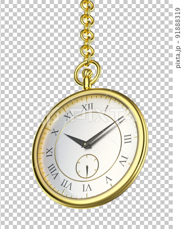 Shiny gold pocket watch with chain Shiny gold pocket watch with chain 91888319
