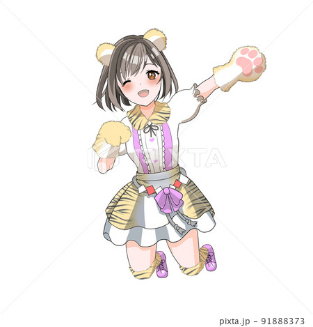 【自然な髪色】寅年のお祝いをする虎コスプレの紫担当ボブアイドル 【自然な髪色】寅年のお祝いをする虎コスプレの紫担当ボブアイドル 91888373