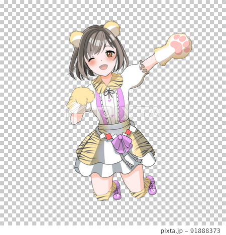 【自然な髪色】寅年のお祝いをする虎コスプレの紫担当ボブアイドル 【自然な髪色】寅年のお祝いをする虎コスプレの紫担当ボブアイドル 91888373