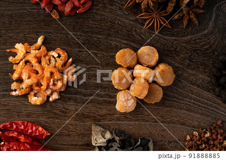 中華料理の香辛料と食材 91888885