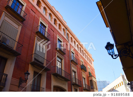 Facade of a building. Residential building with balconies. Facade of a building. Residential building with balconies. 91889588