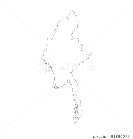 Myanmar vector country map outline 91890077