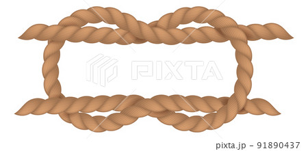 Sailor knot. Brown rope tied. Jute cord