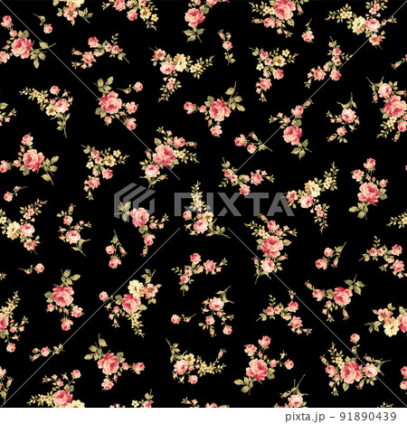 シームレスに連続する花柄, シームレスに連続する花柄, 91890439
