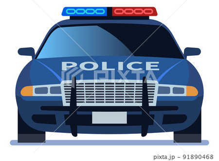 Police car front view. Patrol auto icon Police car front view. Patrol auto icon 91890468