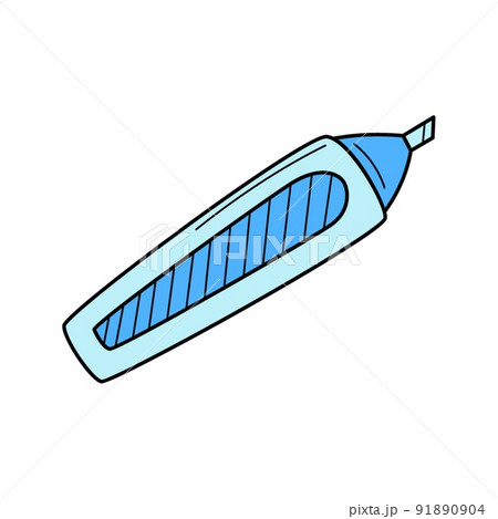 Marker, felt-tip pen, highlighter. School, artist item, office supplies. Doodle. Hand-drawn Colorful vector illustration. The design elements are isolated on a white background. Marker, felt-tip pen, highlighter. School, artist item, office supplies. Doodle. Hand-drawn Colorful vector illustration. The design elements are isolated on a white background. 91890904