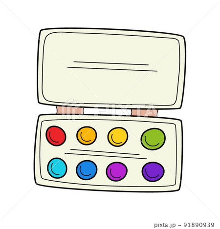 A set of watercolor paints in the doodle style. Hand-drawn Colorful vector illustration. Design elements are isolated on a white background A set of watercolor paints in the doodle style. Hand-drawn Colorful vector illustration. Design elements are isolated on a white background 91890939