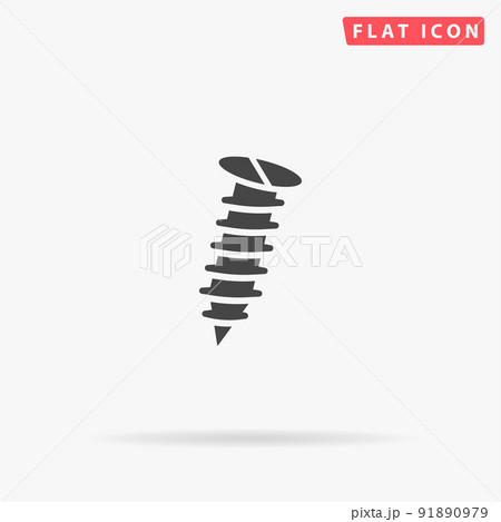 Screw flat vector icon 91890979